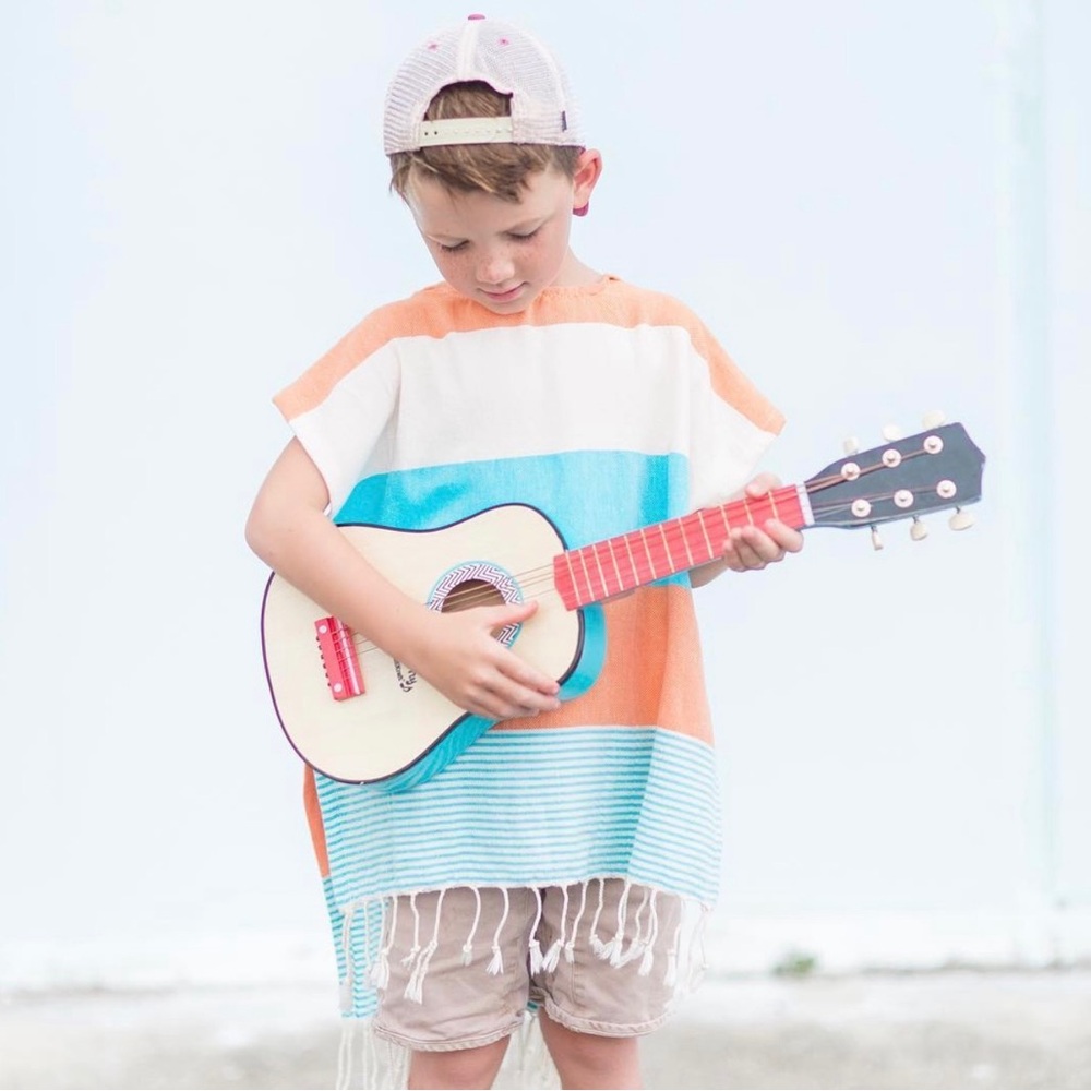 Poncho + Parker Kids Unisex Striped Poncho - 3-6Y